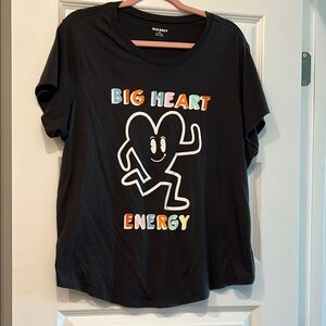 Old Navy Black Graphic Tee - Big Heart Energy